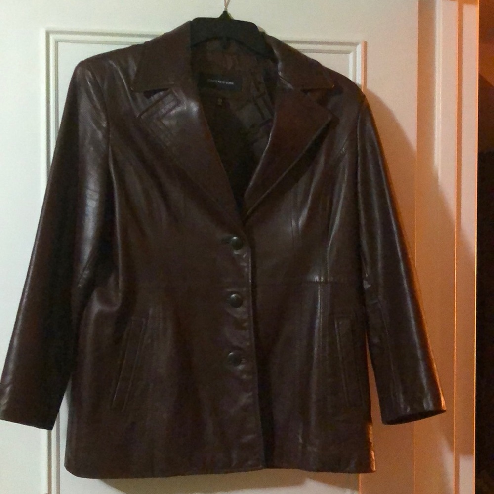 Luxurious Dark Chocolate Leather Jacket